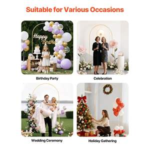 Stable 7.2 X 4 ft Gold Metal Arch <b>Backdrop</b> <b>Stand</b> Model D0100X3WRS6 D01027RTGE2 Weddings Birthdays Holidays-Easy Assembly 1 Piece - Product Image 6