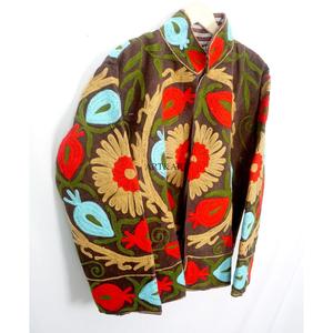 Veste Courte Décontractée pour Femme, Broderie Florale Boutonnée, Faite Main, Écologique, Style Plage, Hiver - Product Image 5