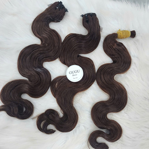 Curly Vietnamese Hair Extensions 100% Virgin Luxury Feather Soft Tangle-Free Natural Black Machine Double Weft Factory Price - Product Image 2