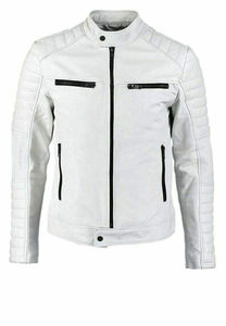 Veste d'hiver en cuir pour homme, coupe ajustée, décontractée, en cuir véritable, col montant, veste tendance, prix de gros personnalisé - Product Image 6