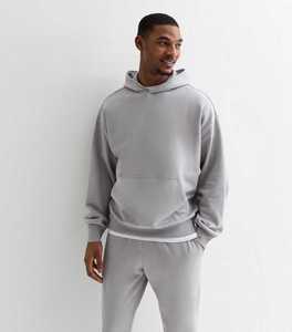 Sweat-shirt à capuche gris clair pour homme, coupe classique, coton French Terry, vêtements décontractés pour l'automne - Product Image 1