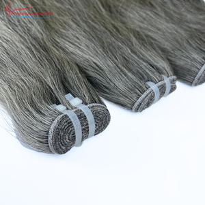 Color de cabello gris natural de donante único de la más alta calidad Trama recta natural de lujo En stock Listo para enviar - Product Image 3