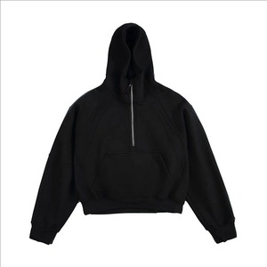 Sudadera con capucha con cremallera al por mayor, con logo personalizado, unisex, de alta calidad, de peso pesado, con cremallera completa y corte cropped, nueva. - Product Image 2