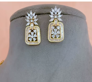 Ensemble collier et boucles d'oreilles en zircon plaqué or de qualité supérieure, style classique pour les mariages et les occasions festives, pour femmes - Product Image 2