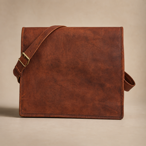 Vintage Brown Leather Messenger Bag Laptop Satchel Shoulder Crossbody Office Travel <b>Briefcase</b> for Men Women Daily Use - Product Image 2