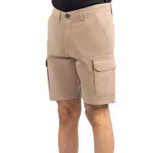 Men's <b>Lightweight</b> 100% Cotton Knitted <b>Cargo</b> <b>Shorts</b> with Quick Dry Drawstring Closure Front Logo Pockets OEM Service - Product Image 3