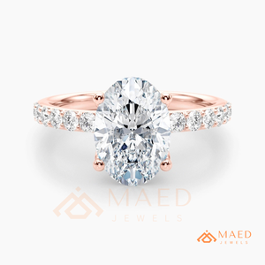Bague en or rose avec diamant moissanite pour femme, bague de fiançailles, bijoux en diamant moissanite, tendance USA, style élégant pour mariée - Product Image 6