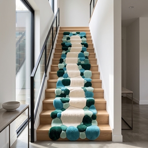 Handmade Tufted <b>Pebble</b> Area <b>Rug</b> Soft 3D Round Carpet Modern Abstract Floor Mat for Living Room Bedroom - Product Image 6