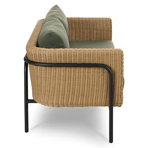 Sofá de Mimbre para Exteriores, Muebles de Jardín, Patio y Hotel con Estructura de Aluminio con Recubrimiento en Polvo y Tejido de Ratán PE - Carusso - Product Image 4