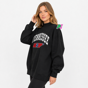 Sweat-shirt à col montant pour femme avec inscription TENNESSEE et appliqué carte, épais et lourd, idéal pour l'hiver - Product Image 3