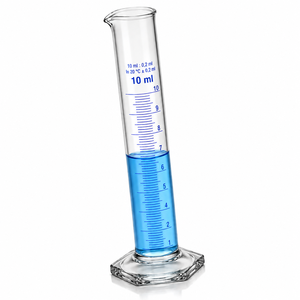 Cilindro de Medición de Laboratorio de 10 ml, Precisión Clase A, Vidrio Borosilicato con Base Hexagonal Estable - Product Image 5