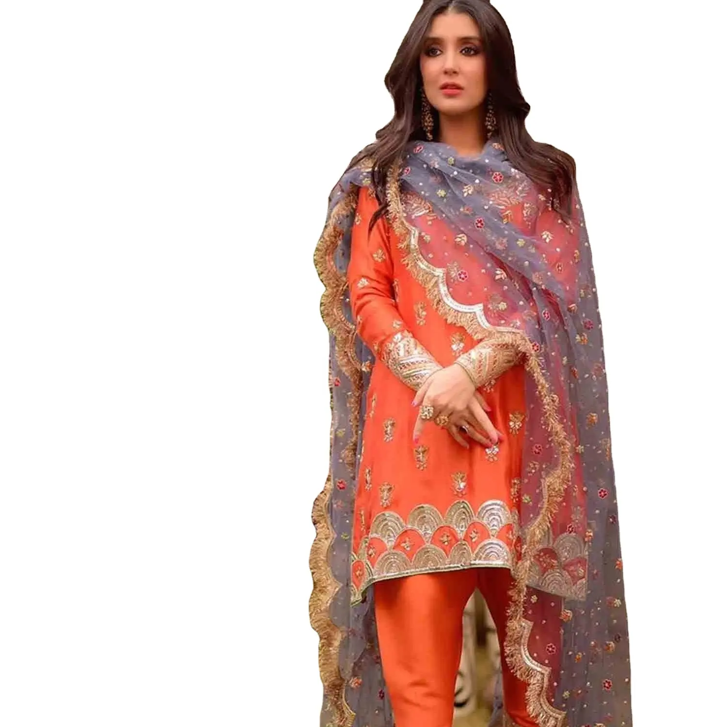 Dgb ihracat kadınlar etnik giyim patiala elbise parti akşam düğün kıyafeti Gharara Sharara Punjabi Salwar Kameez 2022 hindistan Surat