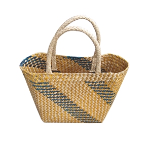 High Quality Vietnam Seagrass Casual Tote Basket Two Vintage Style Waterproof <b>Shoulder</b> <b>Strap</b> Natural Handwoven Home Decor - Product Image 2