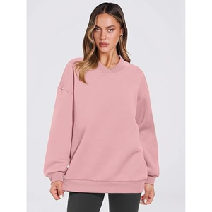 Envío Inmediato, Sudadera de Invierno para Mujer, Color Naranja, Diseño Sólido, 100% Algodón Felpa, Logotipo Personalizado, Venta al Por Mayor para Minoristas - Product Image 3