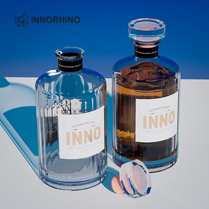 Customizable Label Print Empty 250ml 500ml Glass <b>Bottles</b> for Whisky Liquor Fill with Cap Cork Stopper Gift Boxes OEM / Wholesale - Product Image 1