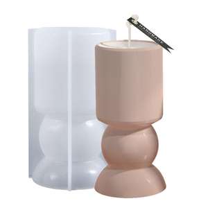 Molde de Silicona para Velas, Cilindro con Base Redonda, Maceta, Yeso, Cemento, Resina - Product Image 5