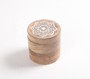 Bocal de qualité supérieure en bois de manguier peint à la main à bas quantité minimale de commande Fabricant sur mesure Grossiste vente directe d'usine - Product Image 3