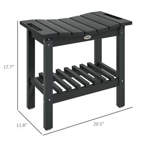 Banco de Ducha para Exteriores de HDPE, Resistente a la Intemperie, con Almohadillas Antideslizantes, Negro, para Patio y Piscina - Product Image 3