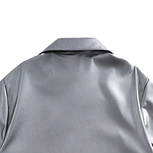Satin Bomber Jacket <b>Box</b> Fit Winter Stand Collar Zipper Front Solid Color Casual Eco-Friendly Breathable High Quality Finished - Product Image 3