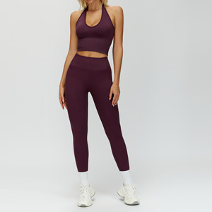 Ensemble de vêtements de sport pour femmes, soutien-gorge de sport, leggings, deux pièces, yoga, fitness, gym, entraînement - Product Image 6