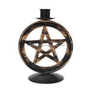 Portavelas de Aluminio y Hierro con Forma de Pentagrama, Hecho a Mano, Ecológico y de Alta Calidad, con Acabado en Cobre, para Decoración del Hogar, Mesa de Navidad - Product Image 4