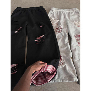 Pantalon de jogging ample et décontracté pour homme, en molleton 320 GSM, délavé à l'acide, effet soleil, sur mesure, tendance, en vente - Product Image 5