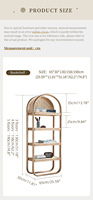Étagère à livres en rotin faite à la main de style nordique, étagère de présentation en osier bohème en forme d'arche, support de rangement naturel sur pied pour la décoration intérieure européenne Koweït