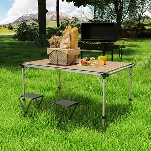 Tavolo da Campeggio Pieghevole in Alluminio con Altezza Regolabile, Portatile per Picnic, Spiaggia e Barbecue - Product Image 6