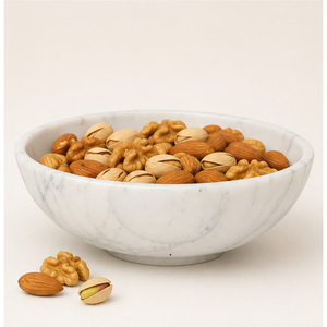 Bol en marbre blanc naturel sculpté à la main, bol à fruits en pierre de luxe, centre de table minimaliste moderne, bol décoratif pour la décoration de la maison - Product Image 4