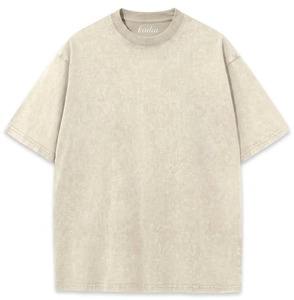 เสื้อยืดแขนสั้นสีเขียวมิ้นท์ทรงโอเวอร์ไซส์สำหรับผู้ชาย สีพื้น คอกลม ผ้าถักเนื้อนุ่ม สวมใส่สบาย ทรงปกติ ความยาวปกติ ผ้าฝ้าย 100% - Product Image 5