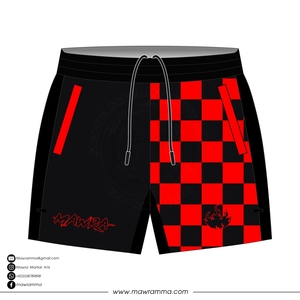 Pantalones Cortos de MMA para Hombre MAWRA, Rojos y Negros a Cuadros, de Secado Rápido, Corte Regular, con Logotipo Frontal Sublimado, Ropa de Artes Marciales Mixtas - Product Image 5