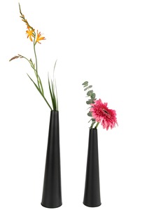 Jarrones Minimalistas de Metal Negro con Forma de Cono para Decoración Moderna del Hogar, 34 cm de Altura - Product Image 2