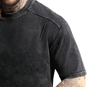 <b>Men</b> <b>Black</b> Garment Dyed Washed T <b>Shirt</b> <b>Short</b> <b>Sleeve</b> O-Neck Casual Streetwear Blank Tee Regular Fit Cotton Top Quick Dry - Product Image 3