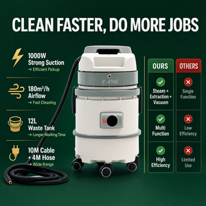 Nueva Máquina Limpiadora <span class=keywords><strong>de</strong></span> Alfombras a Vapor con Agua Caliente <span class=keywords><strong>de</strong></span> Acero Inoxidable, 2600W, Aspiradora con Pulverizador para Limpieza <span class=keywords><strong>de</strong></span> Tapicería, Sofás y Autos - Product Image 4