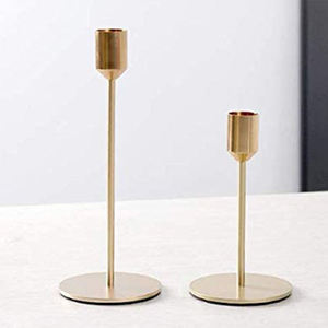 Tall Handmade Metal Taper Candle Holder Iron Pillar <b>Candlestick</b> Stand Polished Gold <b>Black</b> Rose Gold Silver for Home Tables Decor - Product Image 2