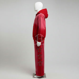 Chándales de Otoño de Alta Calidad, Tallas Grandes, con Lavado Ácido, Diseño de Pedrería Sólida, Bordado, Cremallera, 100% Poliéster, Estampado Holgado Personalizado - Product Image 3