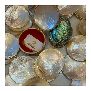 Iridescent <b>Shell</b> Jewelry Box produced with natural <b>shell</b> surface and wood base for jewelry storage and home decor use Vietnam - Product Image 1