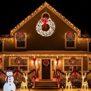 Ghirlanda Natalizia Pre-Illuminata da 48 Pollici con Effetto Neve e 150 Luci Bianco Caldo, Ghirlanda Artificiale Fai-da-Te con 450 Punte in PVC - Product Image 3