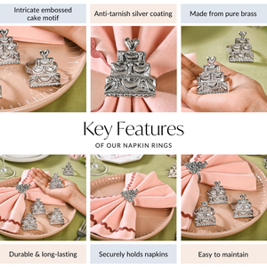 Juego de 6 Anillos para Servilletas de Latón de Estilo Americano Vintage, Duraderos y de Lujo, con 4.5 cm de Ancho, para Bodas y Restaurantes - Product Image 6