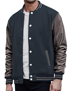 Fashion top Letterman Baseball Bomber Jacket Varsity Jacket with Breathable Leather Sleeves <b>Heated</b> Features-for Men - Product Image 1
