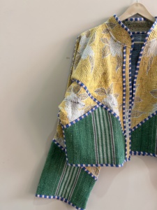 Indian Handmade Quilted Cotton <b>Kantha</b> <b>Jacket</b> For Women Crop <b>Jacket</b> - Product Image 3