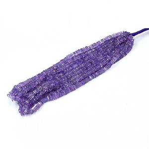 Cuentas cuadradas lisas de amatista natural de 4,5 mm, cuentas espaciadoras sueltas de amatista de 16 pulgadas para la fabricación de joyas y manualidades. - Product Image 1