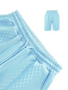 Men's Formal Short Sleeve Shirt Shorts <b>Set</b> Thin Embroidered Collar Breathable Summer Business Polyester Solid Color Mid-rise - Product Image 2