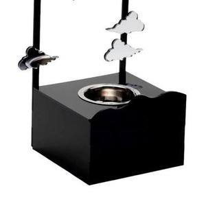 Encensoir en métal Ramadan Kareem, design moderne noir avec calligraphie, support pour Bakhoor avec socle et coupelle en métal, vente en gros - Product Image 3