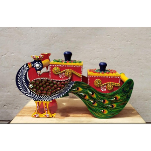 Boîte décorative Peacock Heritage Art Déco pour Diwali et les occasions de retraite et de condoleances - Product Image 3
