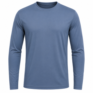 Camiseta de Compresión de Manga Larga de Secado Rápido para Hombre, Azul, Poliéster, para Adultos - Product Image 4