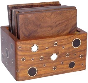 AYAANS-Posavasos de madera para tazas de café, tazas de té, latas de cerveza, vasos de agua, oficina y uso doméstico, elegante almohadilla de madera para bodas - Product Image 4