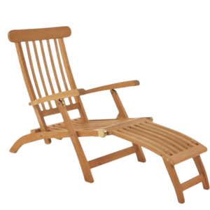 Chaise pliante en teck de haute qualité, durable et robuste, avec repose-pieds, idéale pour la détente en plein air. - Product Image 2