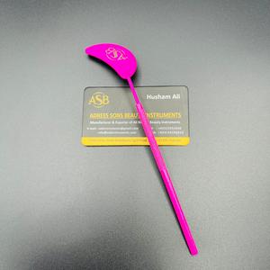 Espejo de Inspección de Pestañas en Forma de Media Luna Rosa Intenso, Espejo de Inspección en Forma de Creciente con Logotipo Personalizado, Espejo de Inspección Rosa Neón - Product Image 5