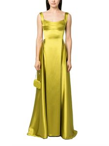 Robes de soirée et de fête de luxe en couleur unie pour femmes, robe maxi décontractée élégante et respirante pour femme - Product Image 2